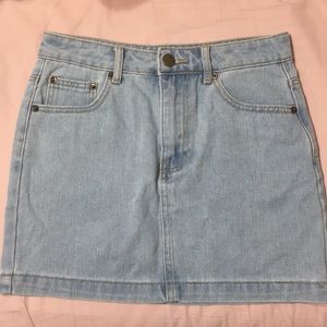 light-wash, forever 21 jean skirt